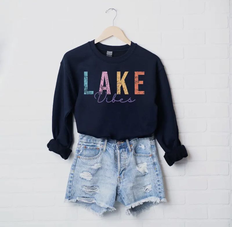 Lake Vibe Cursive Sweatshirt