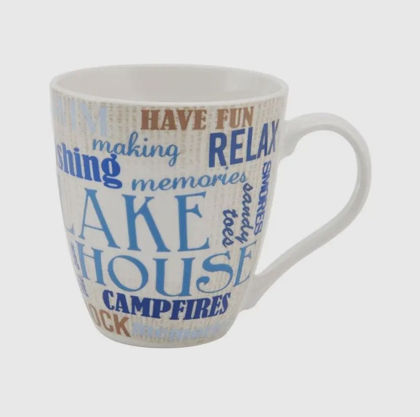 Fitz and Floyd Mugs, Style: Lake Themed Words
