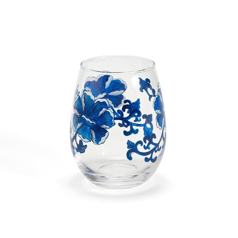 Chinoiserie Stemless Wine Glasses S/4