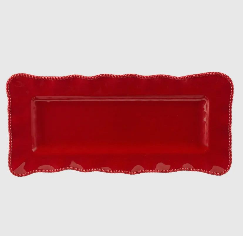 Rectangle 13&quot;x9&quot; Platter, Color: Red