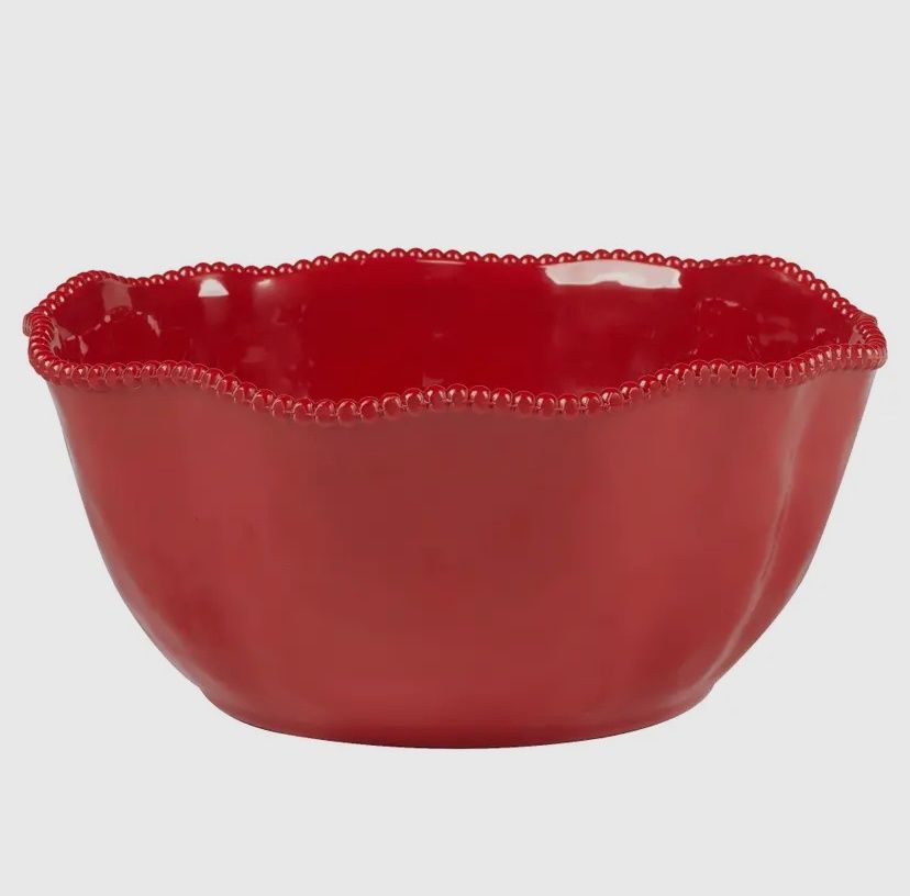 Melamine Large Serving Bowl, Color: Red