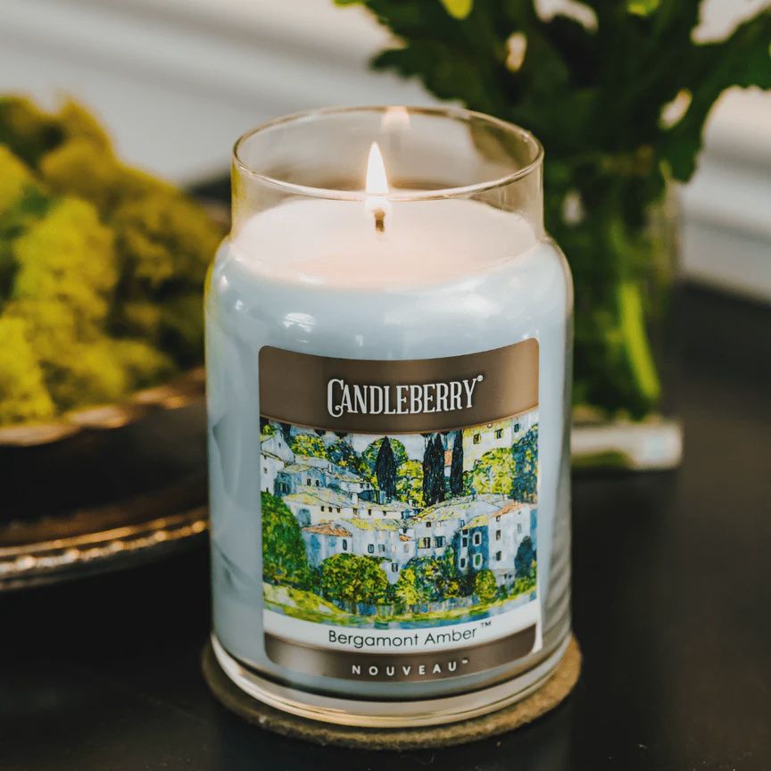 Candleberry Large Jar, Scent: Bergamont&amp;Amber