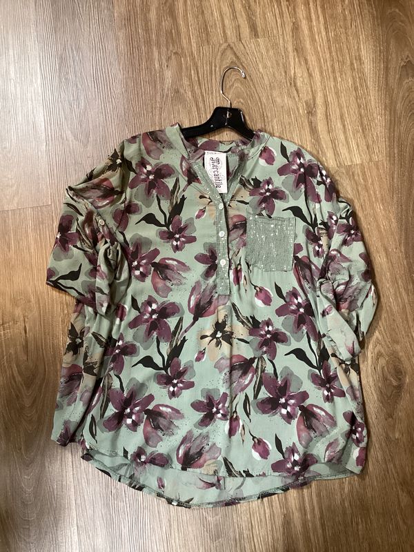 One Pocket Sequin Top