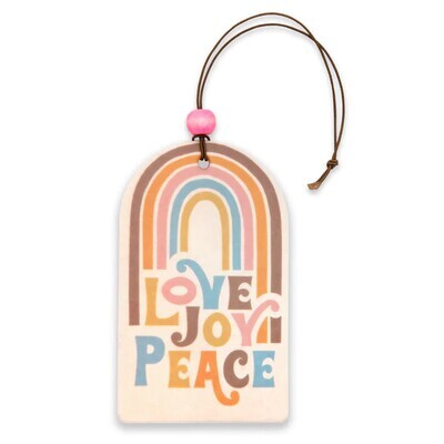 Car Air Freshener Pack of 2 Love Joy Peace Rainbow