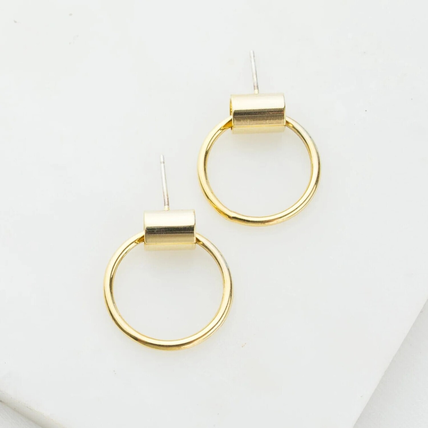Swing Hoop Earrings Small Gold