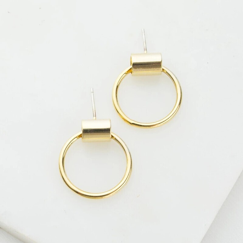 Swing Hoop Earrings Small Gold