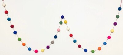 Pom Pom Garland Multicolour Bright