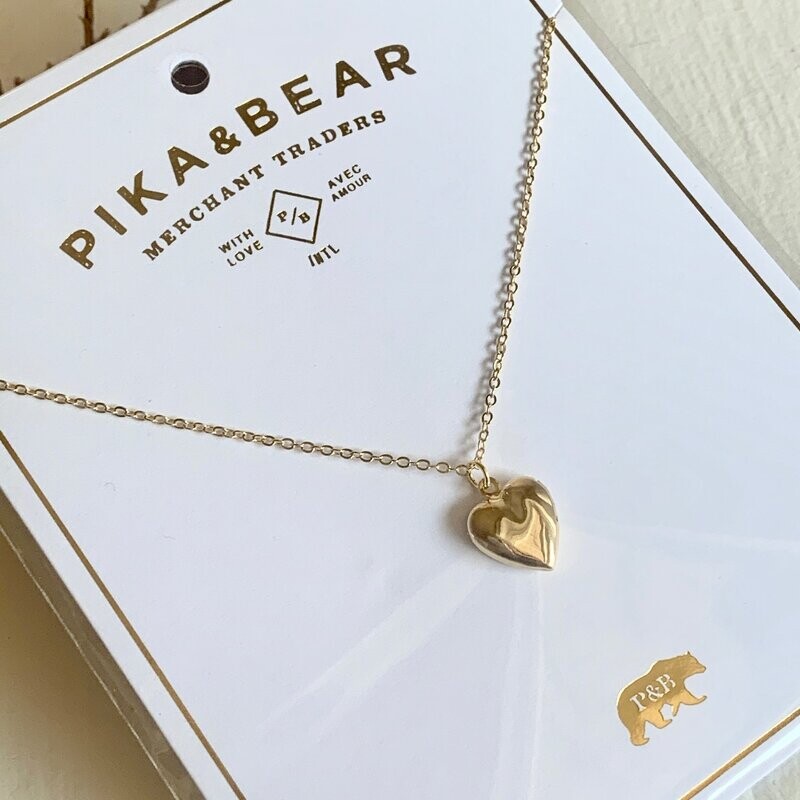 Necklace &quot;Total Eclipse of The Heart&quot; Heart Shaped Locket Gold