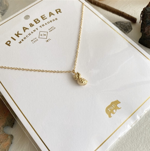 Necklace &quot;Hibou&quot; Tiny Owl Charm Gold