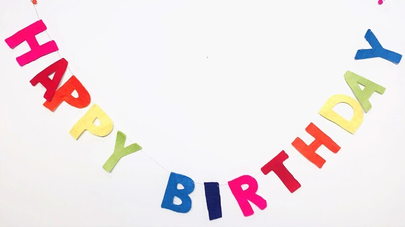 Eco-Friendly Lokta Felt Birthday Banner