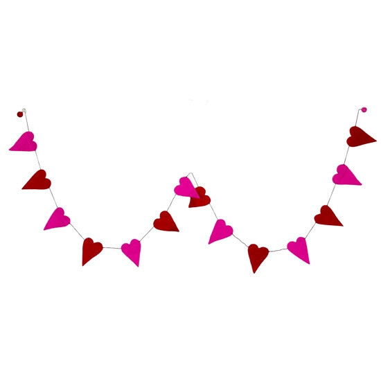 Felt Garland Pink &amp; Red Heart