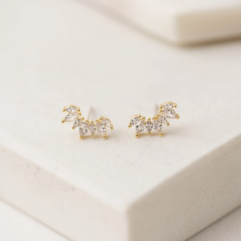 Crown Climber Earrings Clear