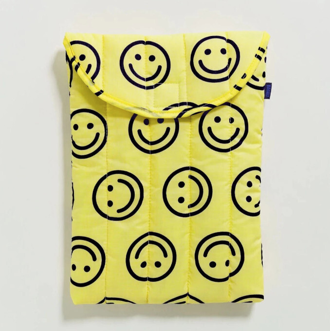 Puffy Laptop Sleeve 13”/14” Yellow Happy