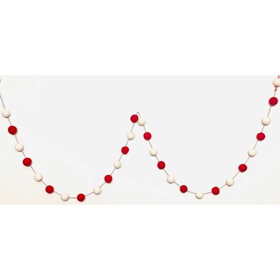 Pom Pom Garland Red &amp; White