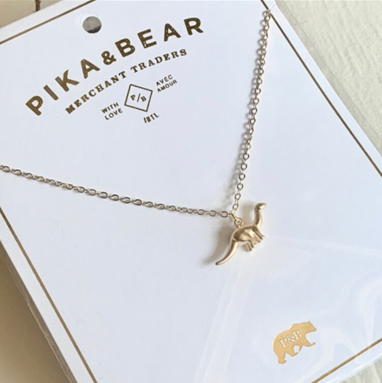 Necklace &quot;Tino-saur&quot; Tiny Apatosaurus Charm Gold