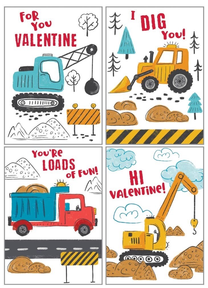 Kids Valentine Cards Pack Construction Time