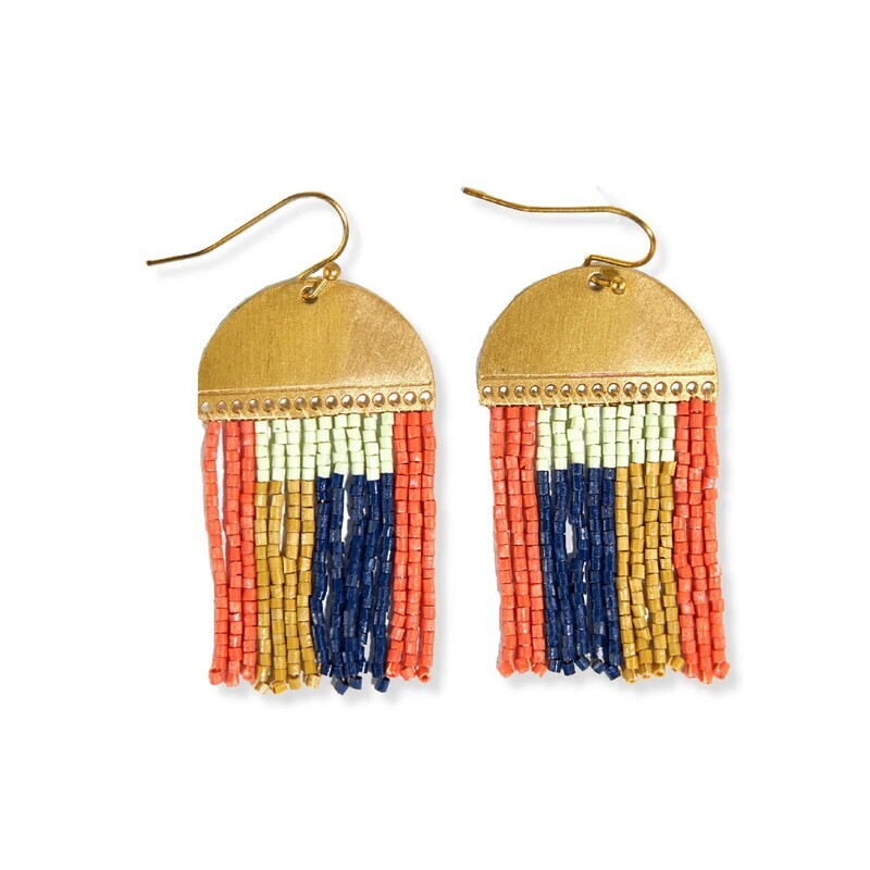 Birdie Abstract Earrings Rust