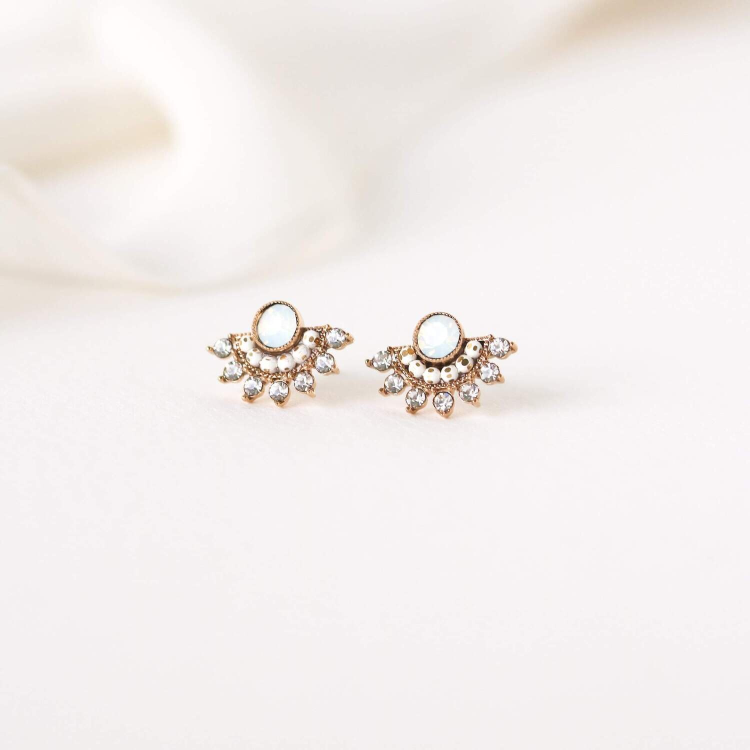 Nico Fan Earrings White Opal
