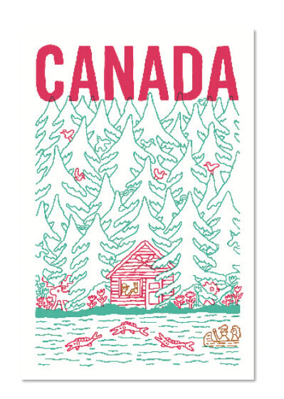 Postcard Cabane Au Canada