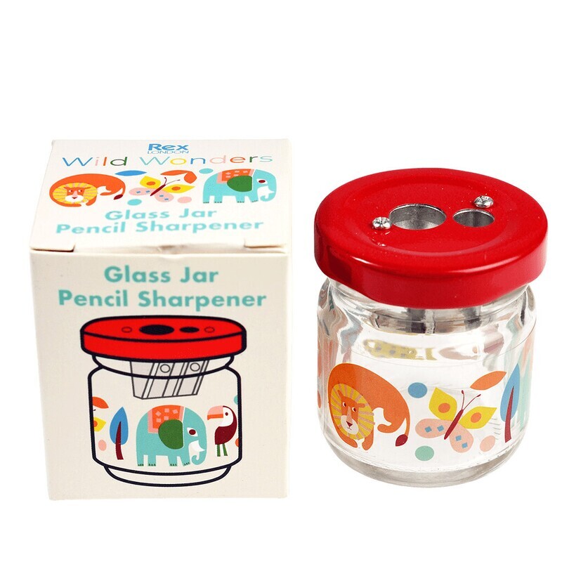 Glass Jar Pencil Sharpener Wild Wonders