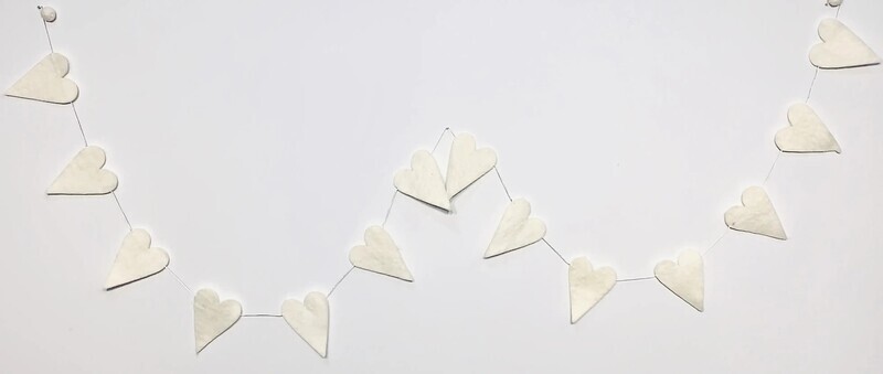 Felt Garland White Heart