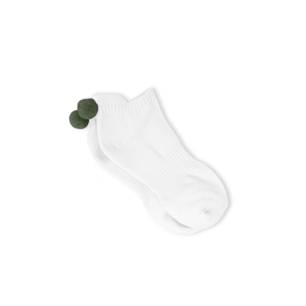 80&#39;s PomPom Sock Olive