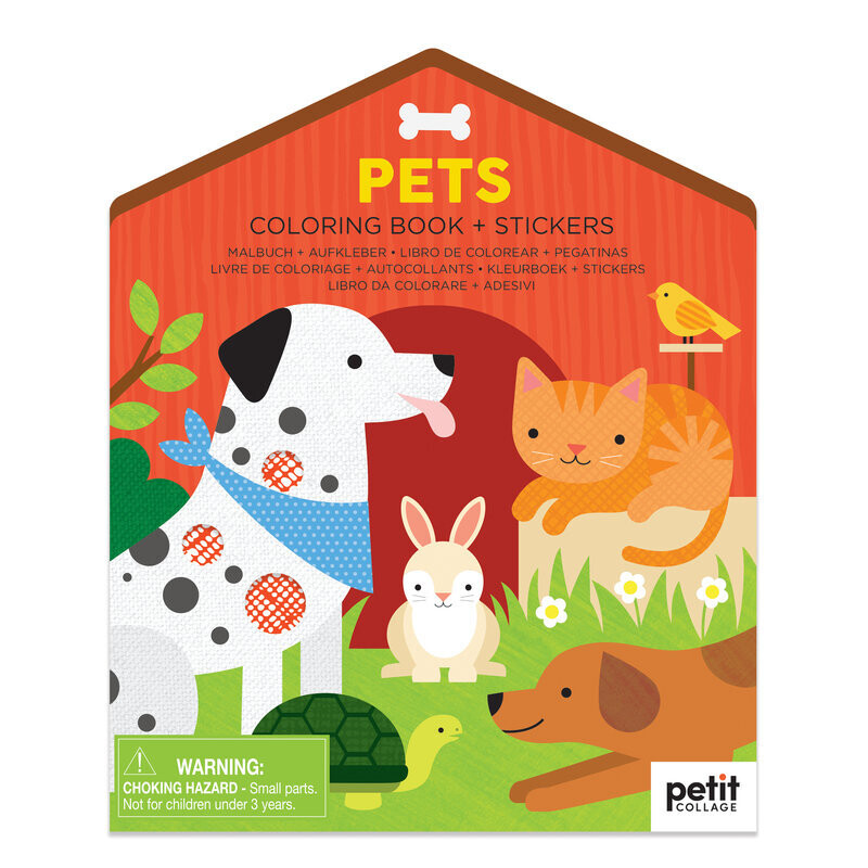 Colouring Book with Stickers Pets