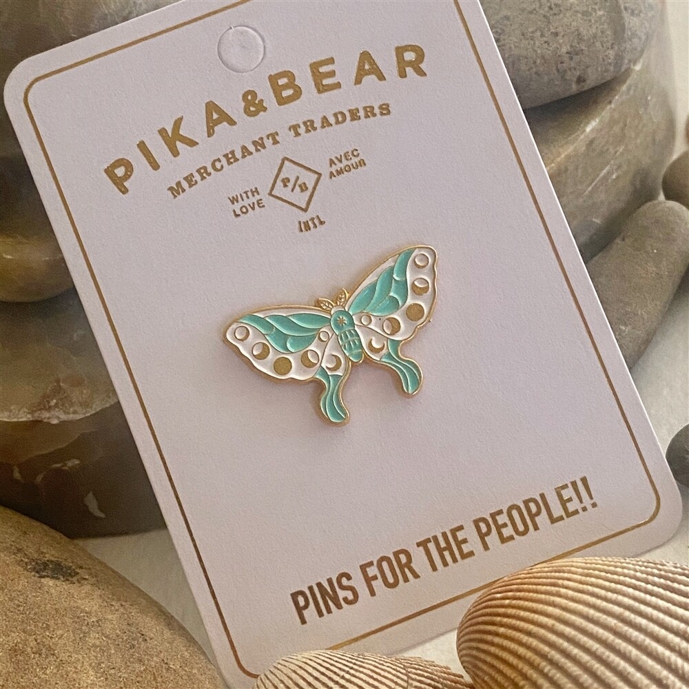 Enamel Pin &quot;Havilland&quot; Moon Phase Moth in Day Palette