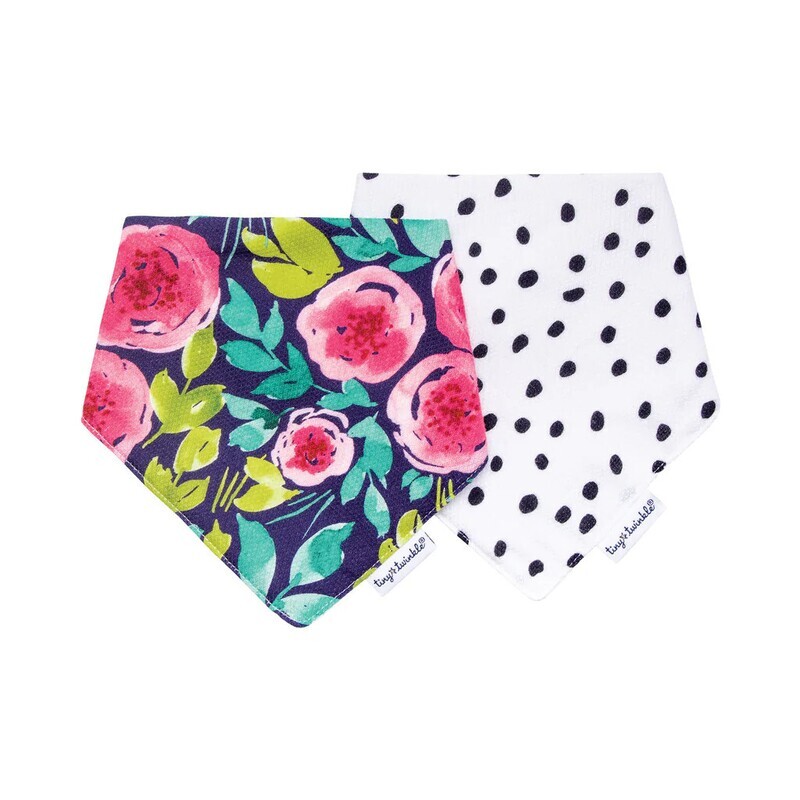 Kaffle Bandana Bib 2 Pack Painted Peony Set