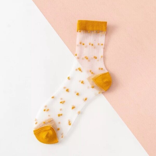 Sheer Dots Ankle Socks Harvest