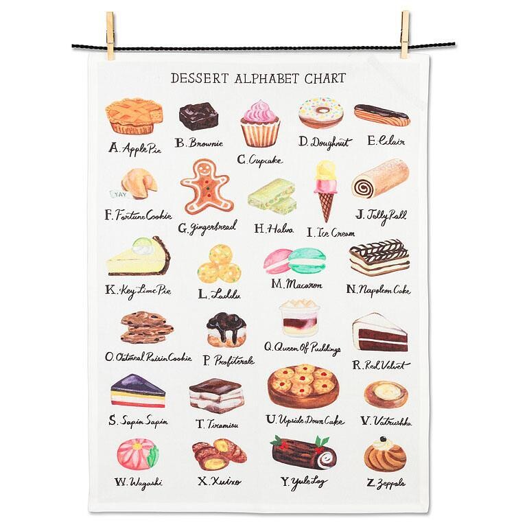 Tea Towel Lily Kao Desserts Alphabet