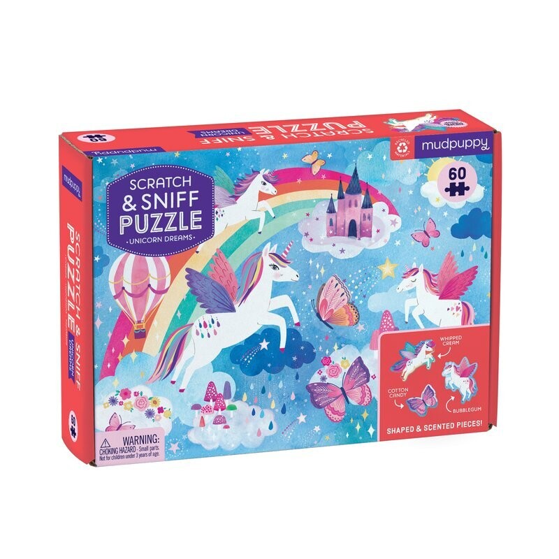 60 Piece Scratch &amp; Sniff Puzzle Unicorn Dreams