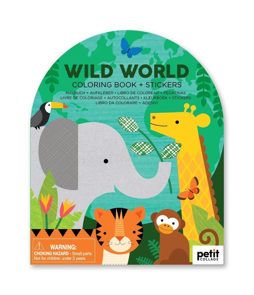 Colouring Book with Stickers Wild World