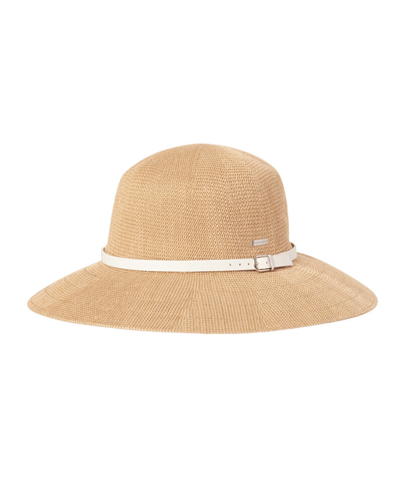 Wide Brim Hat Leslie Natural/White