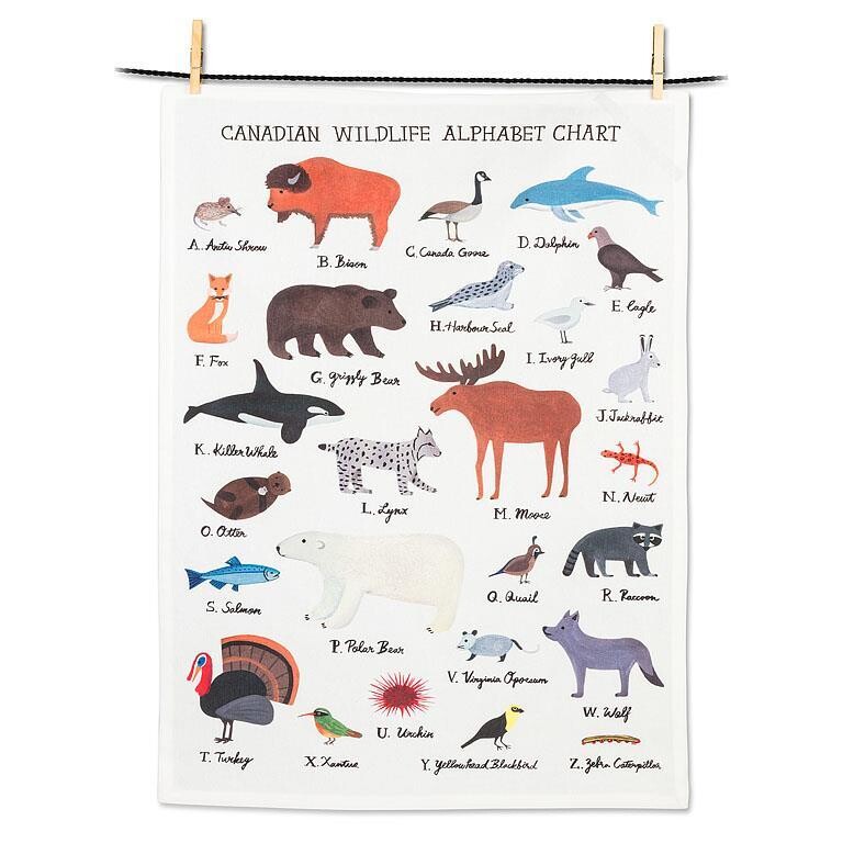 Tea Towel Lily Kao Wildlife Alphabet