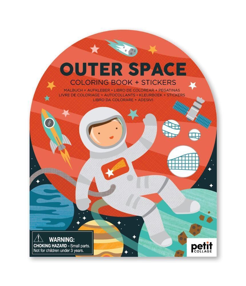Colouring Book with Stickers Outer Space
