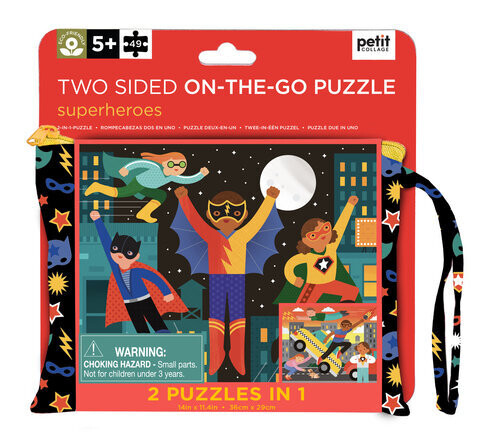 Two-Sided On-the-Go Puzzle Superheroes
