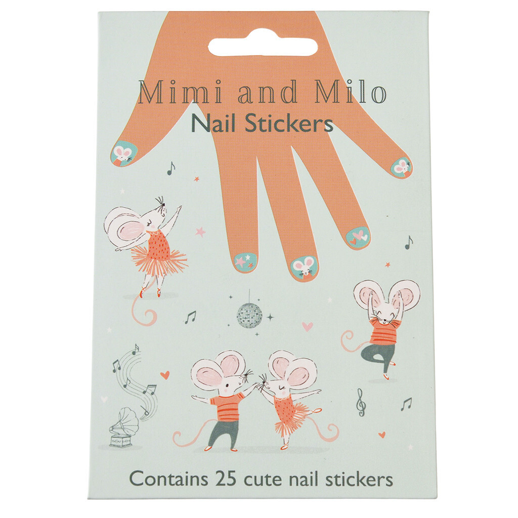 Nail Stickers Pack of 25 Mimi and Milo