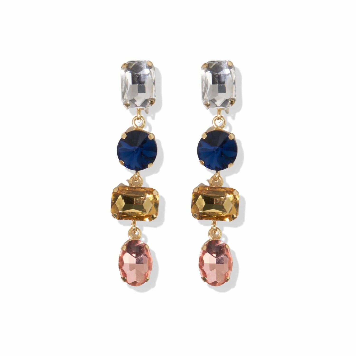 Haddie Mixed Dangle Earrings Yellow Multicolour
