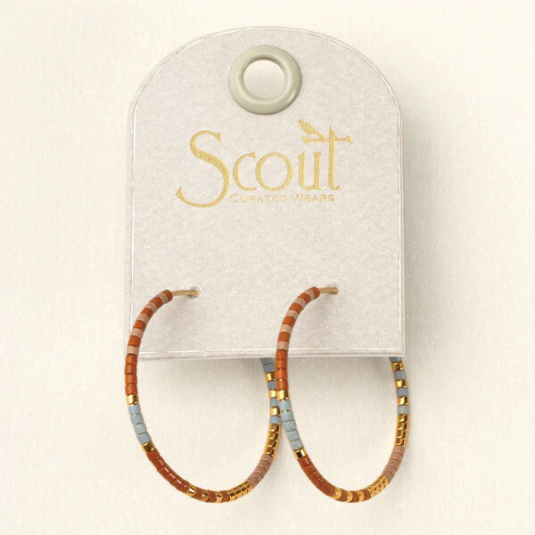 Miyuki Small Hoop Earrings Desert Multi Gold