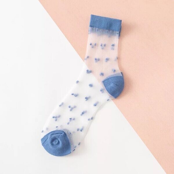 Sheer Dots Ankle Socks Bluebell