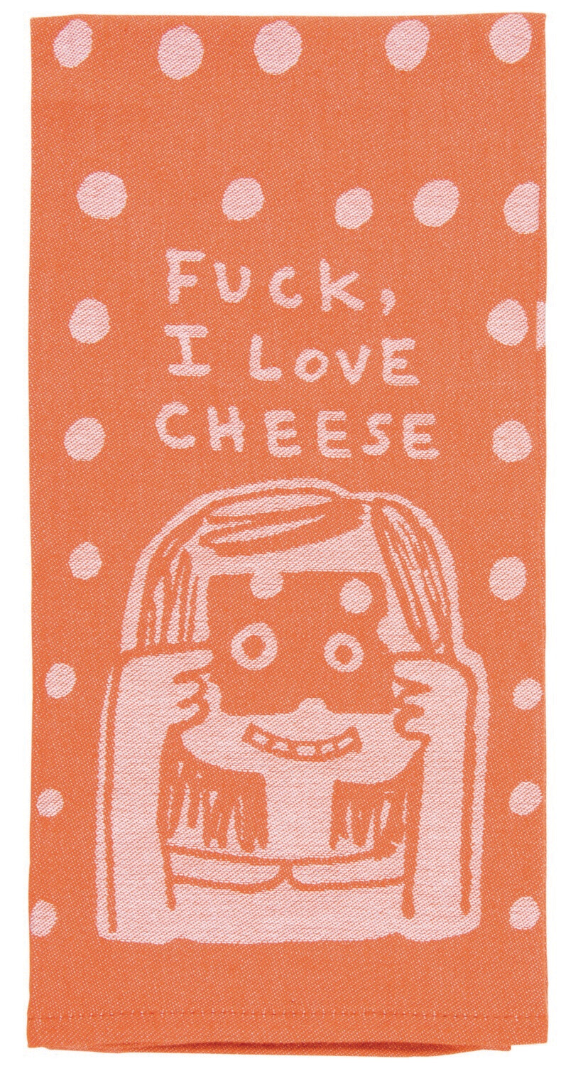 Dishtowel Woven Fuck, I Love Cheese