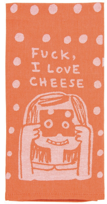 Dishtowel Woven Fuck, I Love Cheese