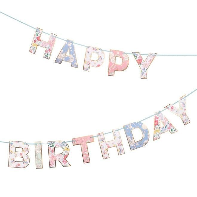 Garland Happy Birthday English Garden