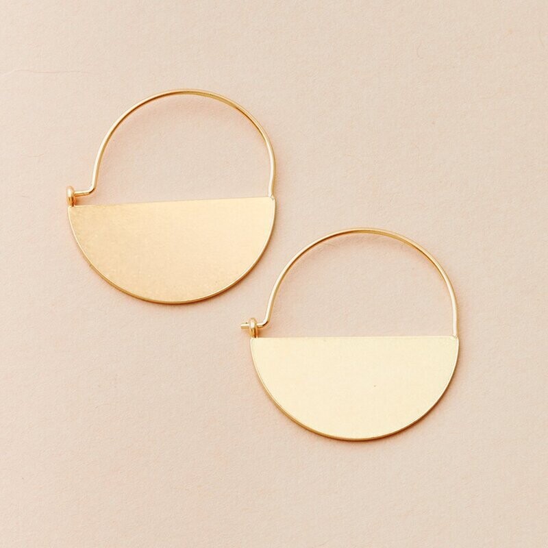 Refined Earring Collection Lunar Hoop Gold Vermeil