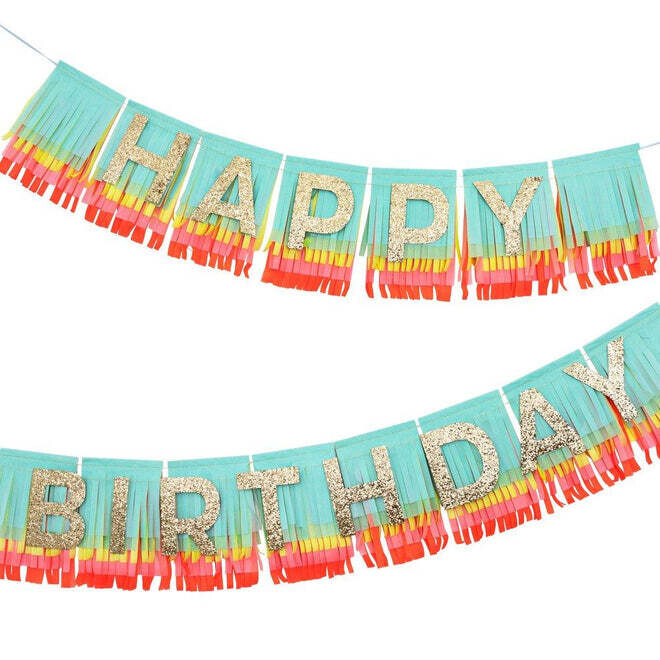 Garland Rainbow Happy Birthday Fringe