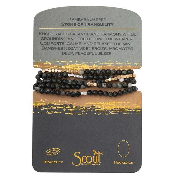 Stone Wrap Bracelet / Necklace Kambaba Jasper Stone of Tranquility
