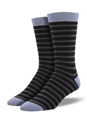 Men's Bamboo Sailor Stripe Black and Grey