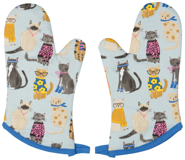 Oven Mitt Set of 2 Feline Fine