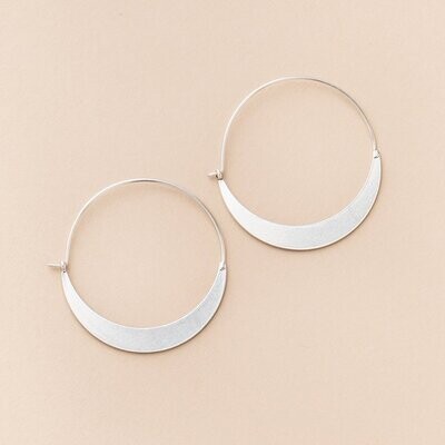Refined Earring Collection Crescent Hoop Sterling Silver